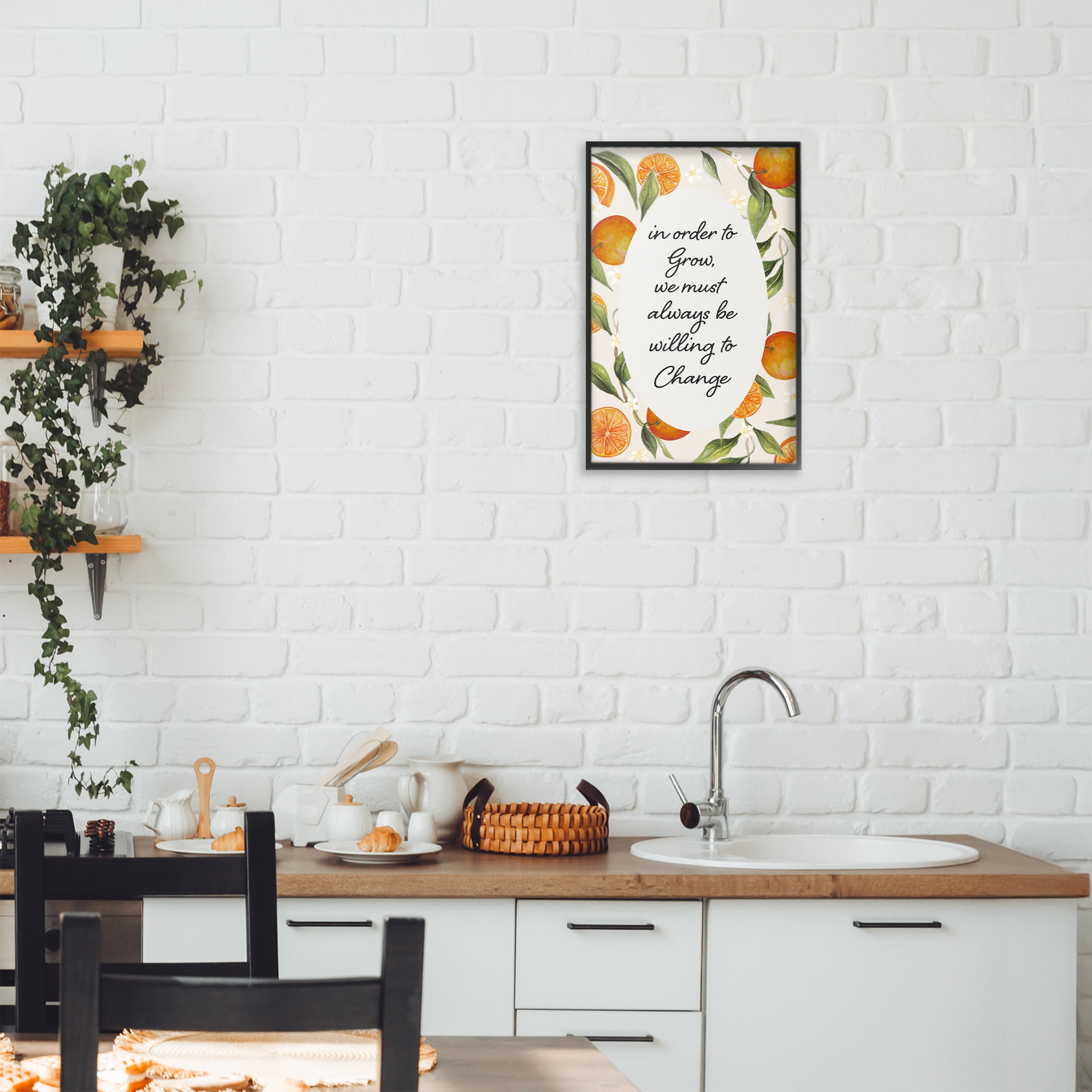 Stupell Industries Willing To Change Quote Black Framed Giclee Art, design by Janice Gaynor