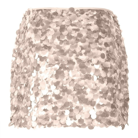 Arnsht Sequin Skirt for Women Party Night Elastic Waisted Sparkly Mini Skirt Sexy Glitter Y2K Micro Skirts Holiday Outfits Yellow S
