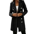 thumbnail image 2 of (clearance)IDALL Suits Blazers for Women Woman Artificial Wool Elegant Blend Coat Slim Female Long Coat Outerwear Jacket Features: Blazers for Women Business Casual Womens Blazer Black 2xl, 2 of 7