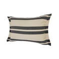thumbnail image 6 of Laddha Home Designs Loomed Double Striped Fringed Lumbar Pillow - 24" - Cream and Gray, 6 of 6
