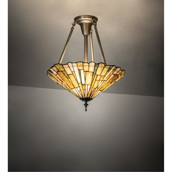 17 Inch Wide delta jadestone semi-flushmount