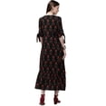 thumbnail image 3 of eloria Floral Printed Long Dress With Short Sleeves In Round Neck Design, 3 of 5