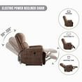 thumbnail image 3 of Bonzy Home Electric Recliner Set w/USB - Comfortable Power Reclining Sofa Chairs for Living Room, Cozy Lounge Pair in Rich Brown (Set of 2), 3 of 6