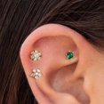 2PCS Stainless Steel Minimal Crystal Small Stud Earrings For Women Tiny