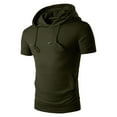 thumbnail image 1 of pstuiky camisetas de hombre, Camisa informal de negocios para hombre, estilo moderno, de manga corta, con cuello vuelto y botones camisas casuales para hombre m, 1 of 3