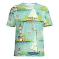 thumbnail image 5 of Coastal Sailboats Lighthouses T Shirts Basic T-Shirt Short Sleeve Ladies Tee Shirt Summer Graphic Clothing, 5 of 7