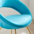 thumbnail image 4 of Side Dining Chair, Set of 2, Gold Blue, Velvet, Modern Contemporary, Kitchen Room Cafe Bistro Restaurant Hospitality, 4 of 8