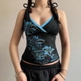 thumbnail image 2 of DHFJKG Gothic Tank Top Women Cropped Camisole Sleeveless V Neck Floral Printed Sexy Slim Fit Cami T-Shirts Night Out Wear Stylish Tops, 2 of 4