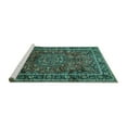 thumbnail image 2 of Ahgly Company Machine Washable Indoor Rectangle Medallion Turquoise Blue Traditional Area Rugs, 8' x 12', 2 of 4