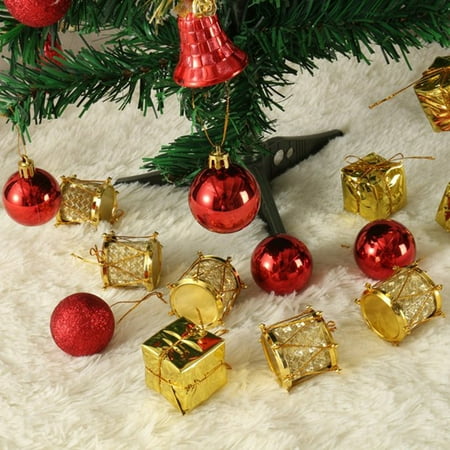 

Gwong 1 Set Drum Shape Christmas Pendant Clear Texture Plastic Nice-looking Festival Ornaments Home Decor