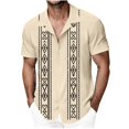 thumbnail image 2 of Mens Printed Shirt Guayabera Cuban Short Sleeve Button Down Shirt Summer Tops, Beach Shirt, Mexican Shirt Size S-3XL, 2 of 5