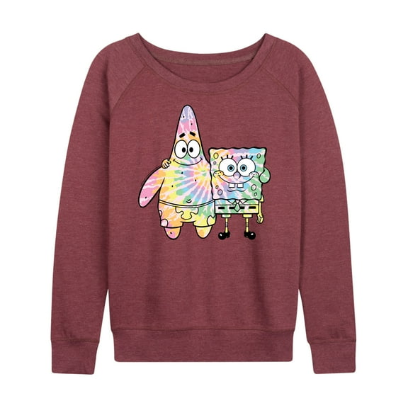 SpongeBob SquarePants - SpongeBob and Patrick Tie Dye - Women's Lightweight French Terry Long Sleeve Shirt