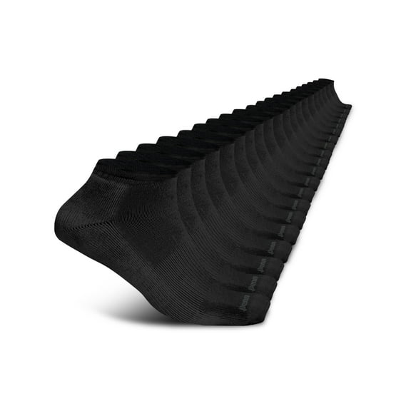 Penn Cushioned No Show Socks for Men Breathable Athletic Socks with Quick Dry Fiber, 15 Pack, Black