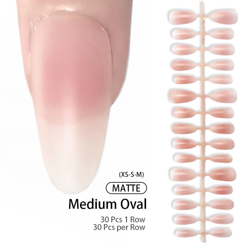 30Pcs Geadient Nude Nail Tip Fake Nail Fashion Wearable False Nails Simple Full Cover Press on Nails DIY Manicure Wear Nail Tool