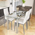 thumbnail image 3 of Gymax 5 Piece Table Chair Dining Set Glass Metal Kitchen Furniture, 3 of 5