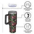 thumbnail image 4 of 40oz Pioneer Flower Floral Print Pattern Insulated Tumbler with Handle, BPA-Free Leak Proof Lid and Straws, Double Wall Vacuum, Hot 12h/Cold 34h, 4 of 6