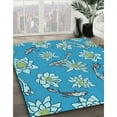 thumbnail image 2 of Ahgly Company Indoor Round Patterned Blue Ivy Blue Area Rugs, 5' Round, 2 of 6