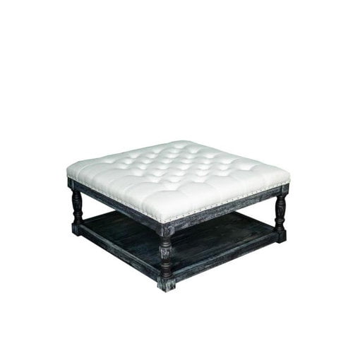 Cairona Tufted Textile 34-inch Shelved Ottoman (Optional Colors)