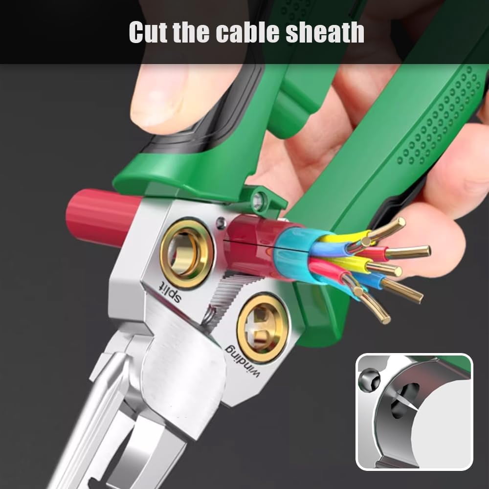8 in 1 wire stripper with voltage tester, Electrical Wire Stripper Tool for Cutting Crimping Splitting