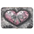 thumbnail image 2 of BZSMCE Leather Jewelry Box - Rectangular Pink Lace Heart Bow Pattern 8.27x5.5x1.78in Beige, 2 of 8