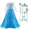 thumbnail image 1 of HAWEE Robe de Princesse Elsa pour Petite Fille Neige Fête Reine Costume d'Halloween, 1 of 7