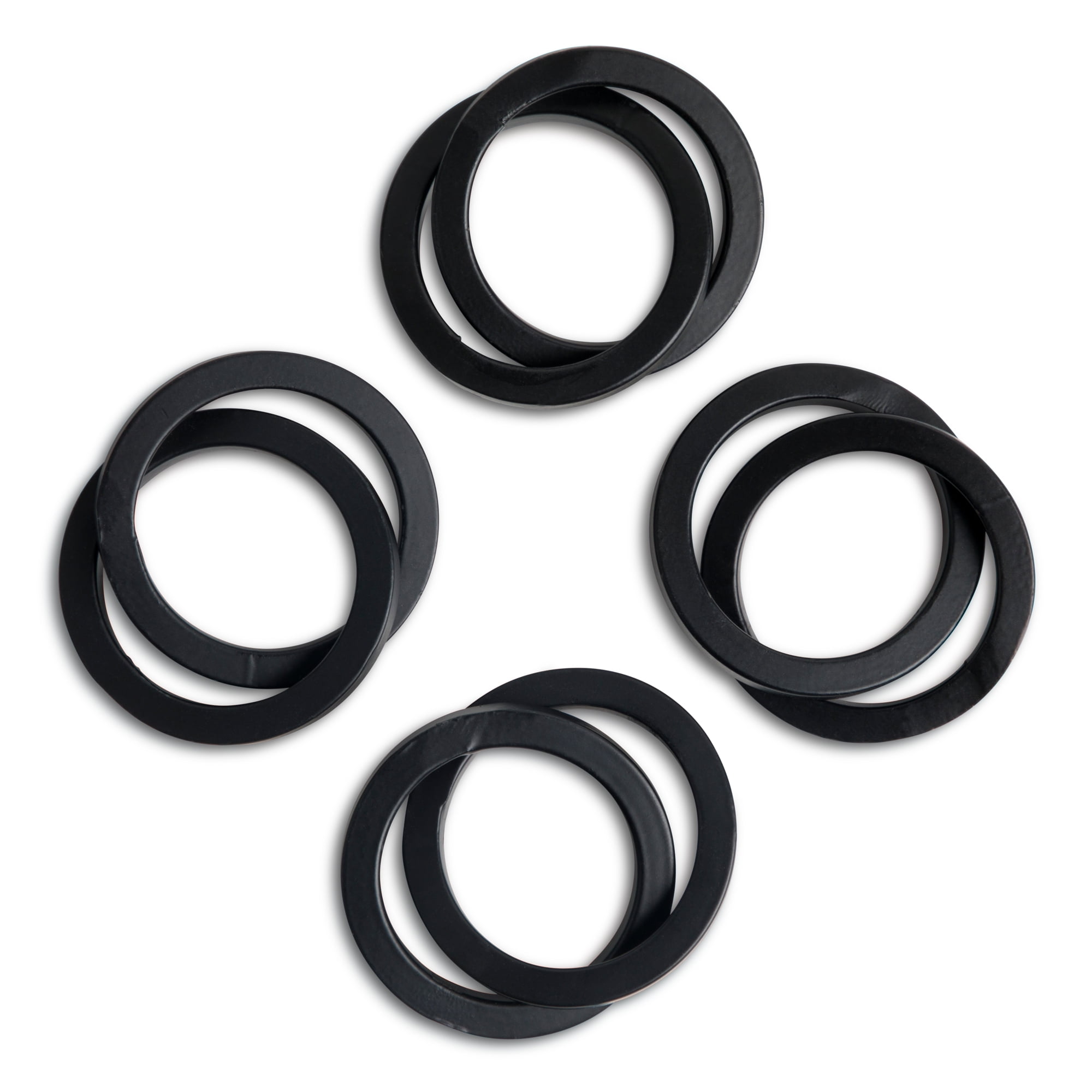 Thyme & Table Metal Napkin Rings Matte Black, 4-Piece Set