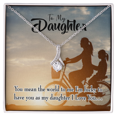 thumbnail image 2 of To My Daughter You Mean the World to Mom Alluring Ribbon Necklace Message Card, 2 of 7