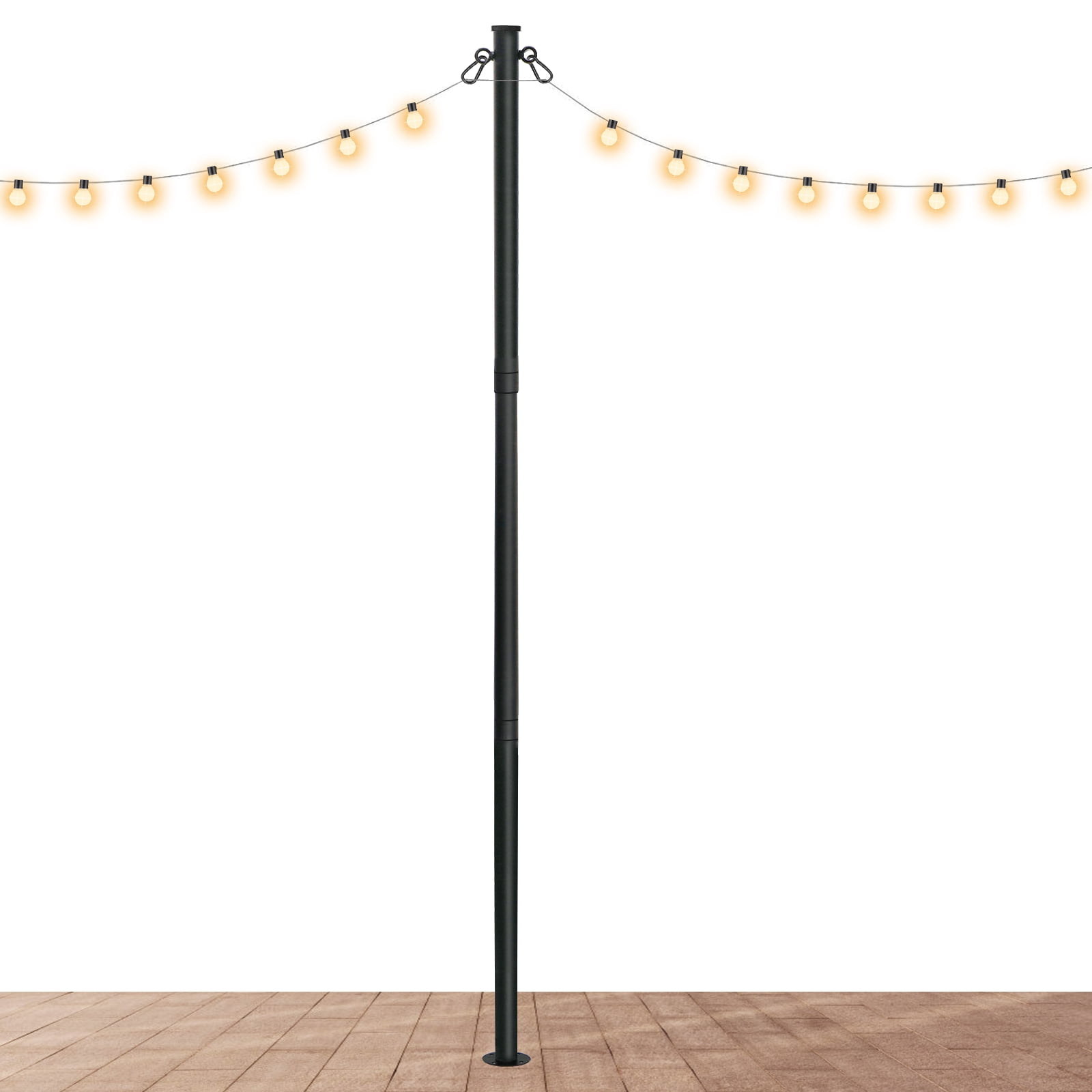 Docred Outdoor String Light Pole Stand 8FT, Awning Canopy Support Pole