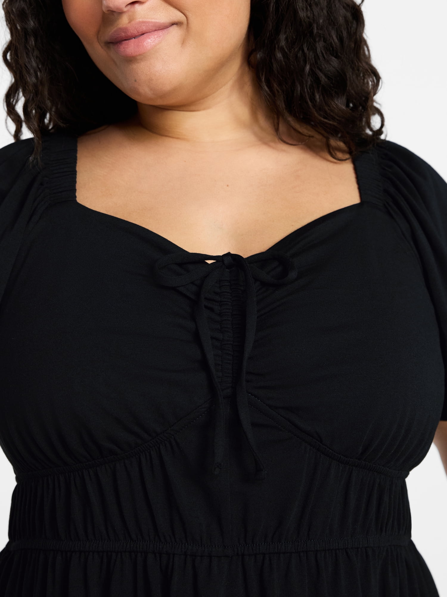 Terra & Sky Women's Plus Tiered Mini Dress, Sizes 0X-5X