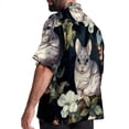 thumbnail image 3 of Tmall Men's Short Sleeve Button Down Poplin Hawaiian Shirt for Summer Beach, Casual Printed Unisex Style, 3 of 6