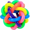 thumbnail image 1 of Pet Chew Toys Dog Rainbow Bouncy Rubber Balls With Bell For Teeth Cleaning, 1 of 4