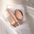 thumbnail image 5 of VeSteel 20 Piece Copper Silverware Flatware Set for 4, Stainless Steel Eating Utensils Cutlery Tableware Includes Knives/Spoons/Forks, 5 of 7