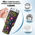 thumbnail image 3 of Picia Colorful Mexican Pattern 40oz Ice Bully Insulated Tumbler with Handle, Double-Wall Stainless Steel Cup, Leak-Proof Lid and Straw, 3 of 8