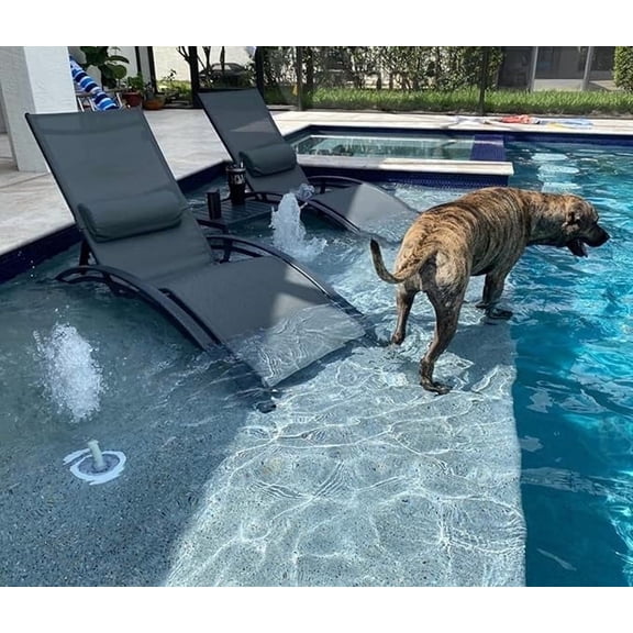 PURPLE LEAF Patio Chaise Lounge Set of 3 Outdoor Lounge Chair Beach Pool Sunbathing Lawn Lounger Recliner Chiar Outside Tanning Chairs with Arm for All Weather, Side Table Included, Black