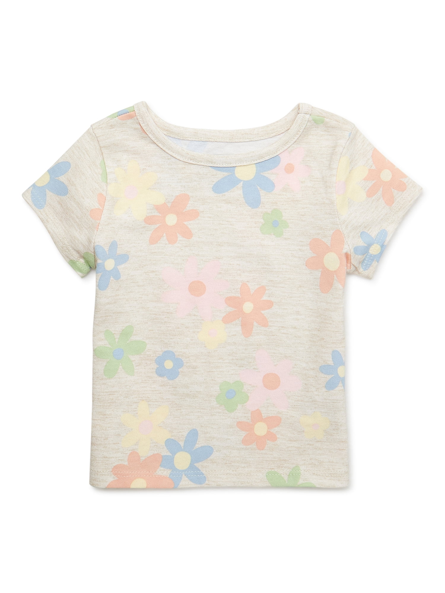 Garanimals Baby Girl Short Sleeve Print T-Shirt, Sizes 0-24 Months