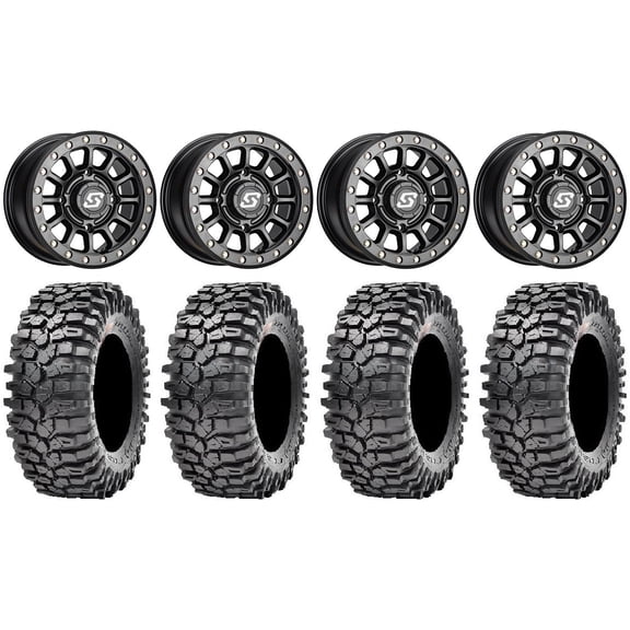 Sedona Sano Bdlk 14" Wheels Bk  30mm 30" Roxxzilla Tires Polaris RZR XP 1000 / PRO XP / Ranger XP 900/1000