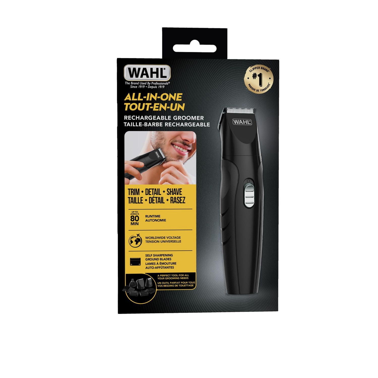 Trousse de coiffure taille-barbe rechargeable tout-en-un de Wahl - Modèle 3110 Wahl All-In-One Rechargeable Groomer est l’outil parfait pour tous vos besoins en rasage