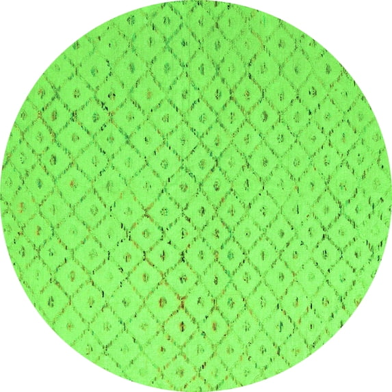 Ahgly Company Indoor Round Solid Green Modern Area Rugs, 3' Round