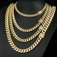 Men's Miami Cuban Link Chain/Bracelet Solid 18k Gold Plated Stainless