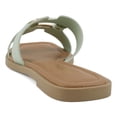 thumbnail image 3 of Soda Shoes Women Slip-On Sandals H-Band Flat Flip-Flops Slides Gold Buckle Square Toe FENG-S Light Green Mint 5.5, 3 of 5