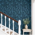 thumbnail image 2 of S4Sassy Peel & Stick Vinyl Wallpaper, Delicate Botanical Leaf Art Print Wallpaper Contact Paper Waterproof - Blue, 25"x120", Removable Walls Covering for Office, Bedroom, Accent Walls, 2 of 9