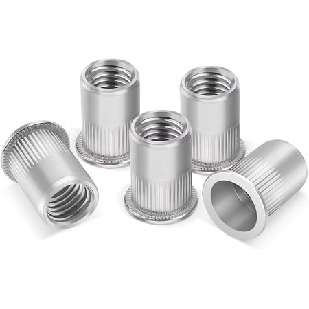 

50 pieces rivet nuts M6 Leryati sleeve nut stainless steel A2 V2A thread rivets round flat head thread rivet nut nut nut set used for metal plates pipes etc.