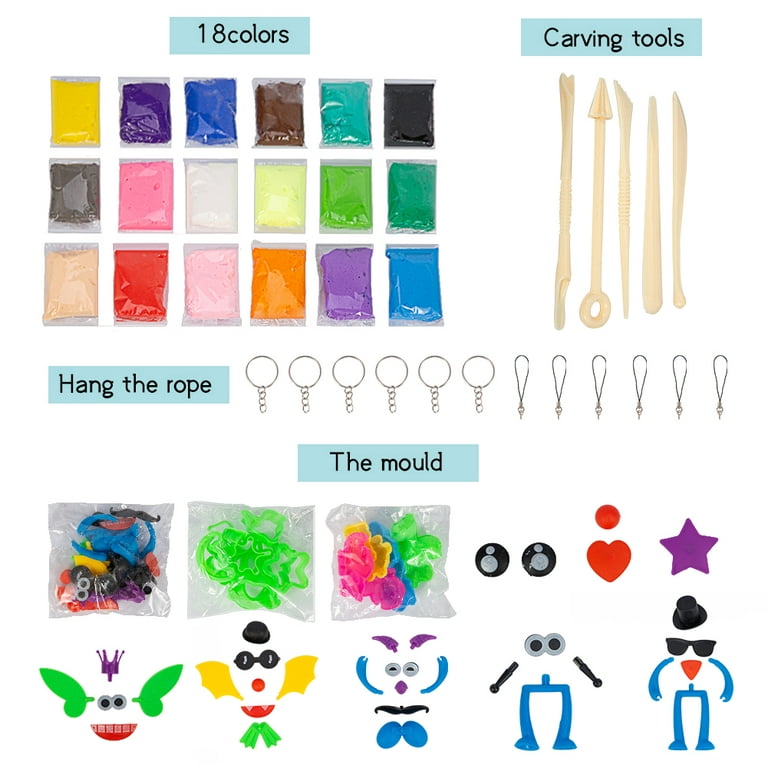 EastVita Modeling Clay Kit, 18 Colors Air Dry Magic Clay Molding Clay for  Kids with Accessories, Tools and Tutorials, Arts and Crafts Gift for Kids 