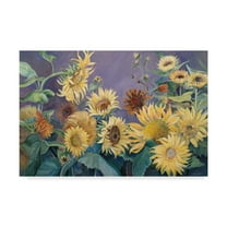 Trademark Fine Art 'Sunflower In Purple Sky' Canvas Art by Joanne Porter