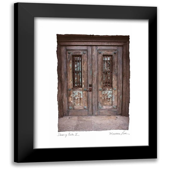 Love, Maureen 12x14 Black Modern Framed Museum Art Print Titled - Doors of Cuba II