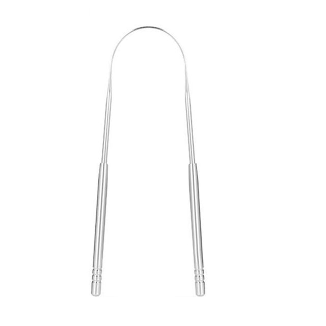 Raspador de lengua en forma de U para adultos, tratamiento portátil para el mal aliento, limpiador de lengua de acero inoxidable, herramienta de cuidado bucal