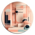 thumbnail image 2 of Designart "Pastel Serenity Mid-Century Bliss III" Minimalism Metal Round Wall Art Prints, 2 of 5