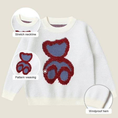 

CSCHome Winter Warm Outfits Baby Girl Cute Long Sleeve Knitted Sweater Pullover Top Crewneck Cute Warm Winter Outfits Clothes 3-6Y