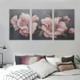 thumbnail image 3 of JRXY  Large Canvas Wall Art for Living Room Pink Pictures Modern Artwork Wall Decorations  Wall Decor for Bedroom Pink Flower Easy to Hang 12''x16''X3 Panels 12x16x3pcs, 3 of 4