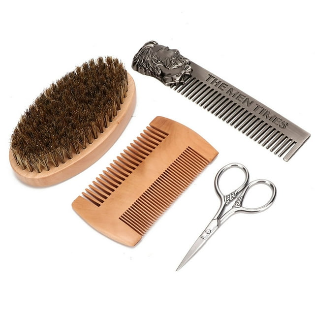 Kit De Peine Para Bigote, Tijeras Para Bigote, Juego De Herramientas Para El Cuidado De La Barba Para Uso En Salón, Cepillo Para Bigote, Uso Doméstico